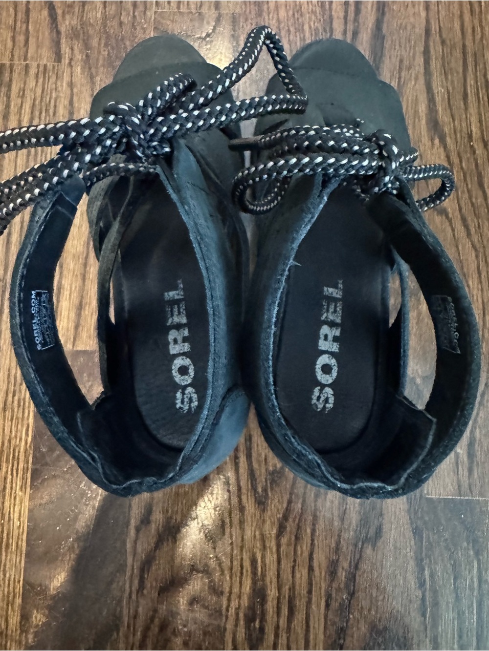 Black Lace-Up Open Toe Women's Sandals - Picture 5 of 7